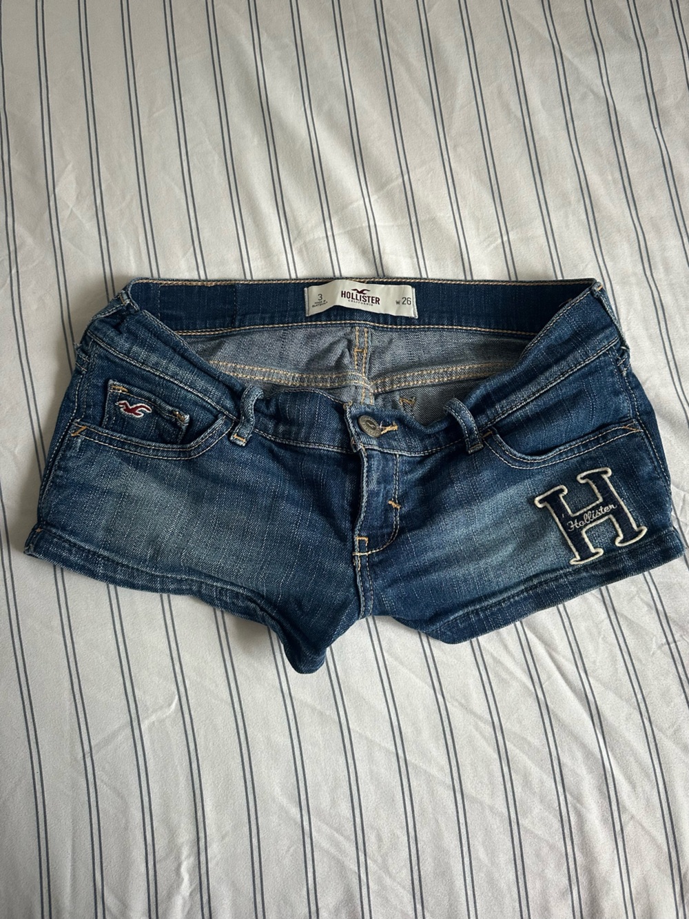Hollister Women's Dark Indigo Denim Shorts